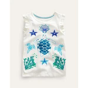 NEW Mini Boden Seaside Superstitch Frill Shirt